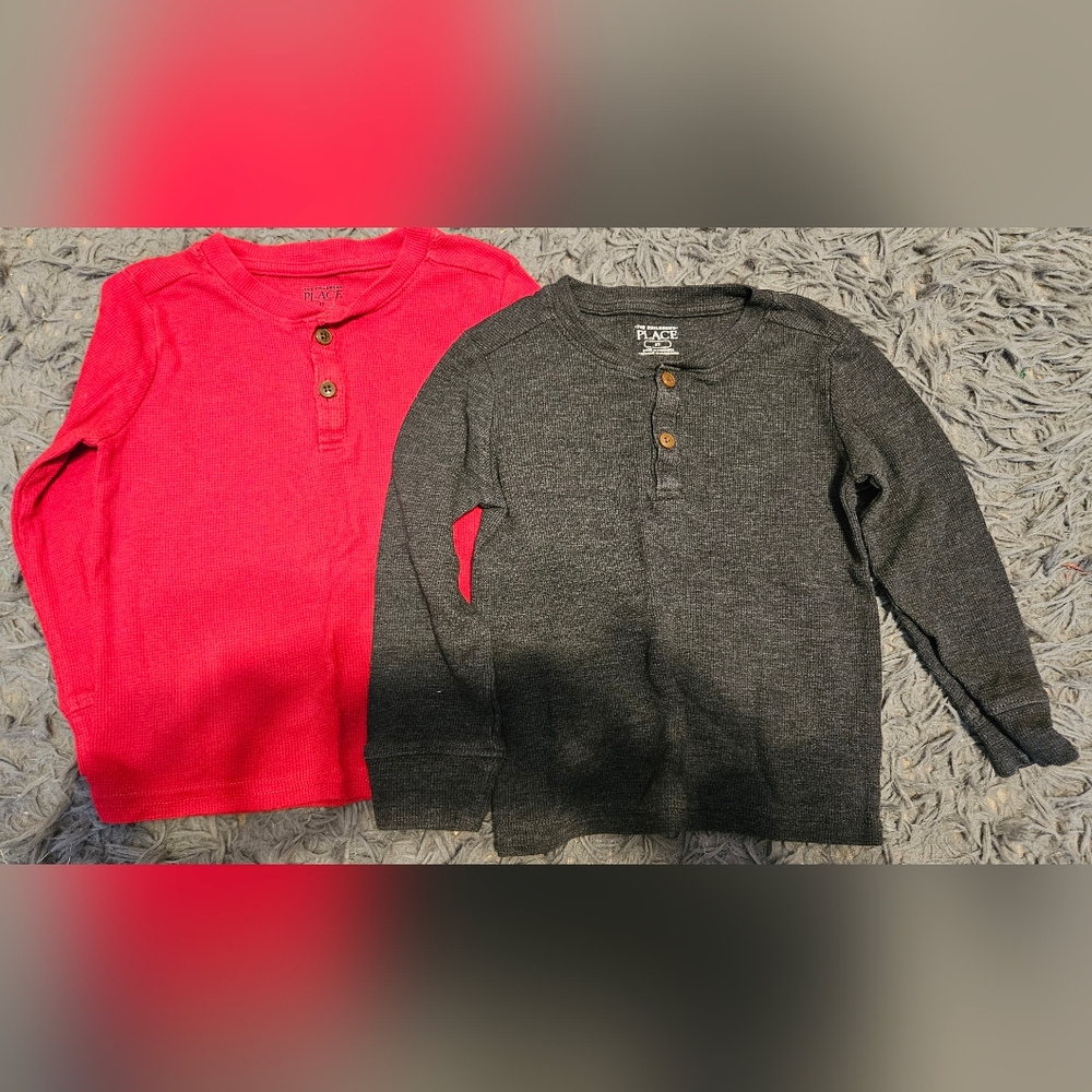 Bundle Long Sleeve Henley Thermal Shirts